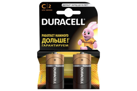 Купить Батарейка щелочная DURACELL LR14 C 1.5B 2BL фото №1