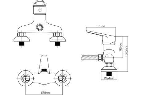 Купить Смеситель душ\каб BOOU B8282-4A  40мм фото №9