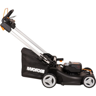 Купить Газонокосилка WORX WG749E 40В, 4Ач х2, ЗУ 2А х2 аккумуляторная самоходная фото №5