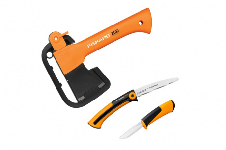 Купить Набор Fiskars: Топор Х5 + пила + универсальный нож фото №1